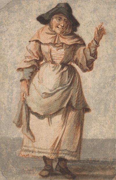 An Old Market Woman Grinning and Gesturing with her Left Hand by Paul Sandby